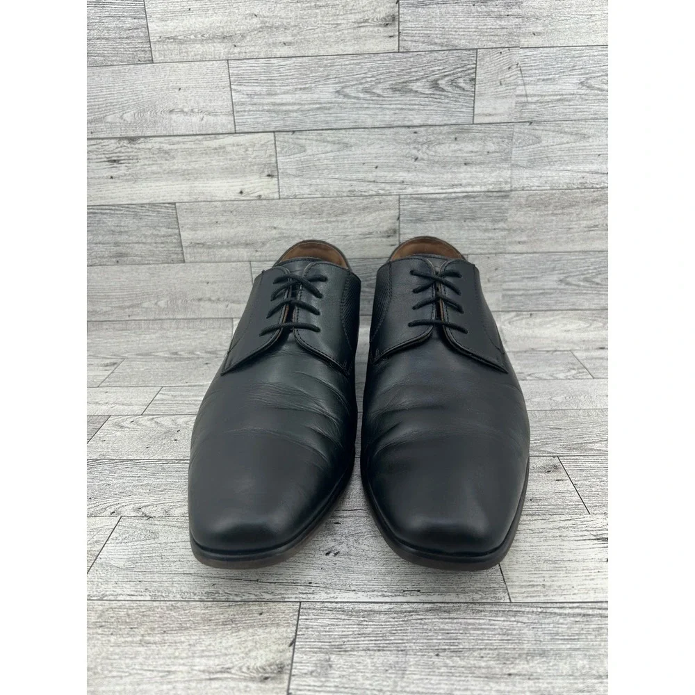 Florsheim Mens Black Leather Oxfords Dress Shoes‎ Lace Up Flexsole 10D